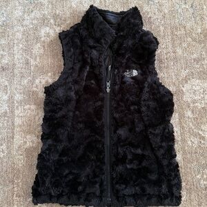 North Face Reversible Fleece & Puffer Vest Girls Size 10 black